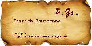Petrich Zsuzsanna névjegykártya